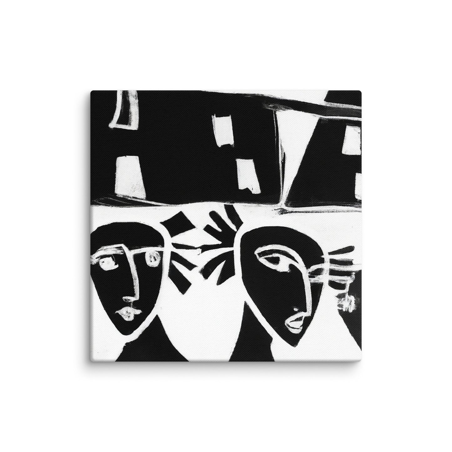 Black homes in white world Canvas