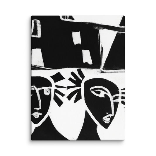 Black homes in white world Canvas