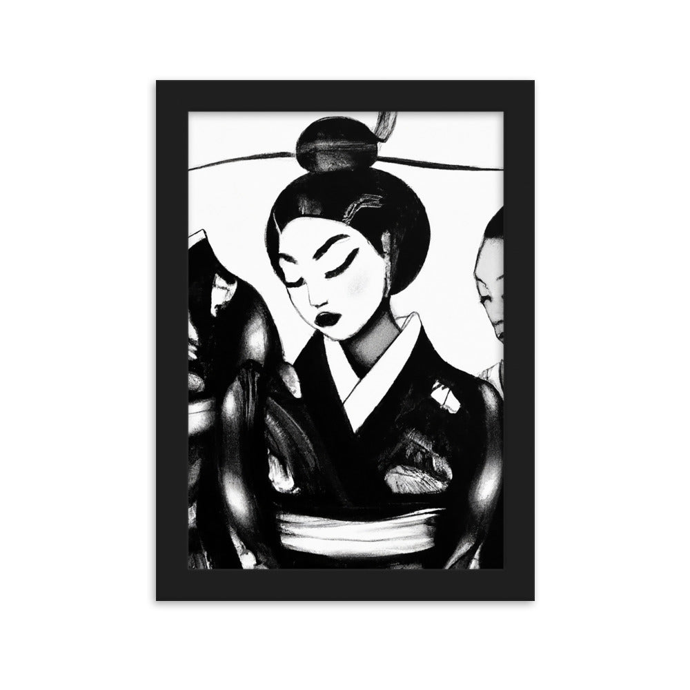 Ukiyo-e Framed matte paper poster