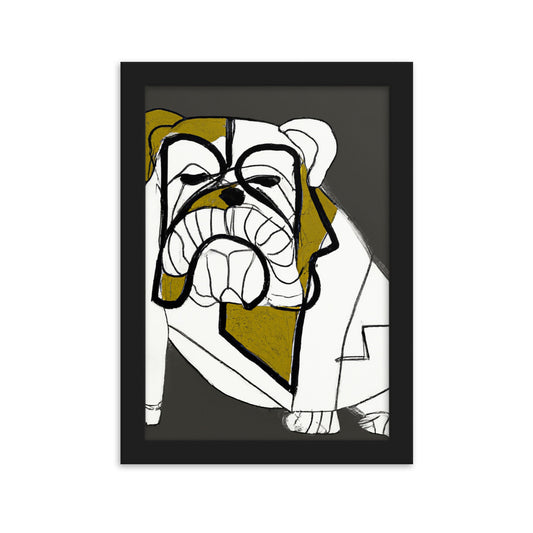 English Bulldog Framed matte paper poster