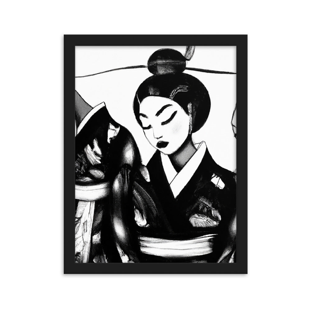 Ukiyo-e Framed matte paper poster