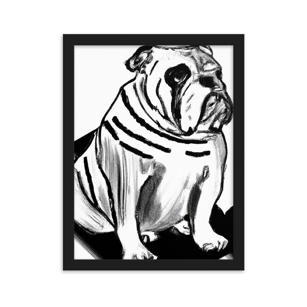 Bulldog Framed matte paper poster