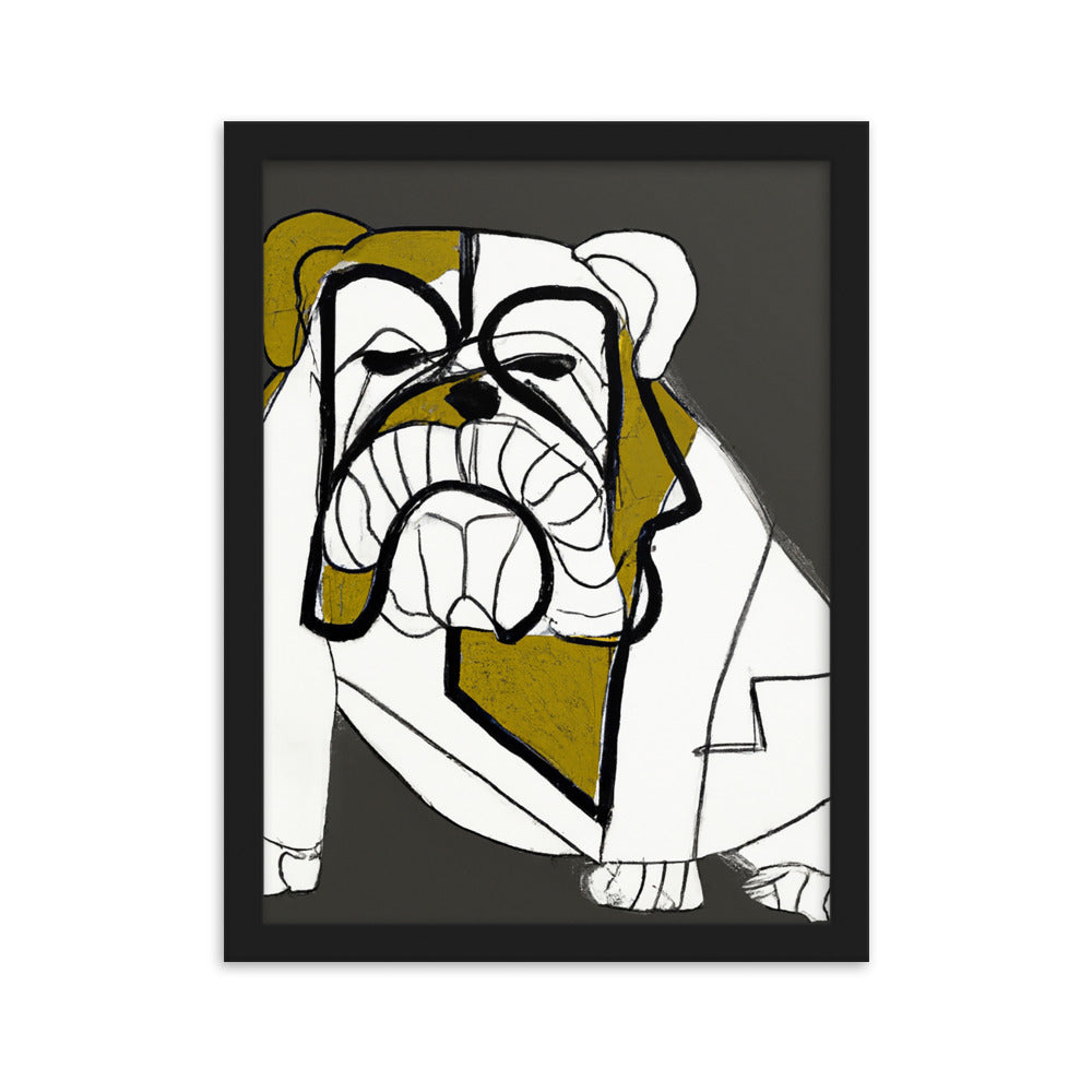 English Bulldog Framed matte paper poster