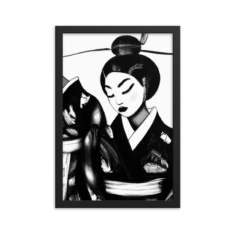 Ukiyo-e Framed matte paper poster