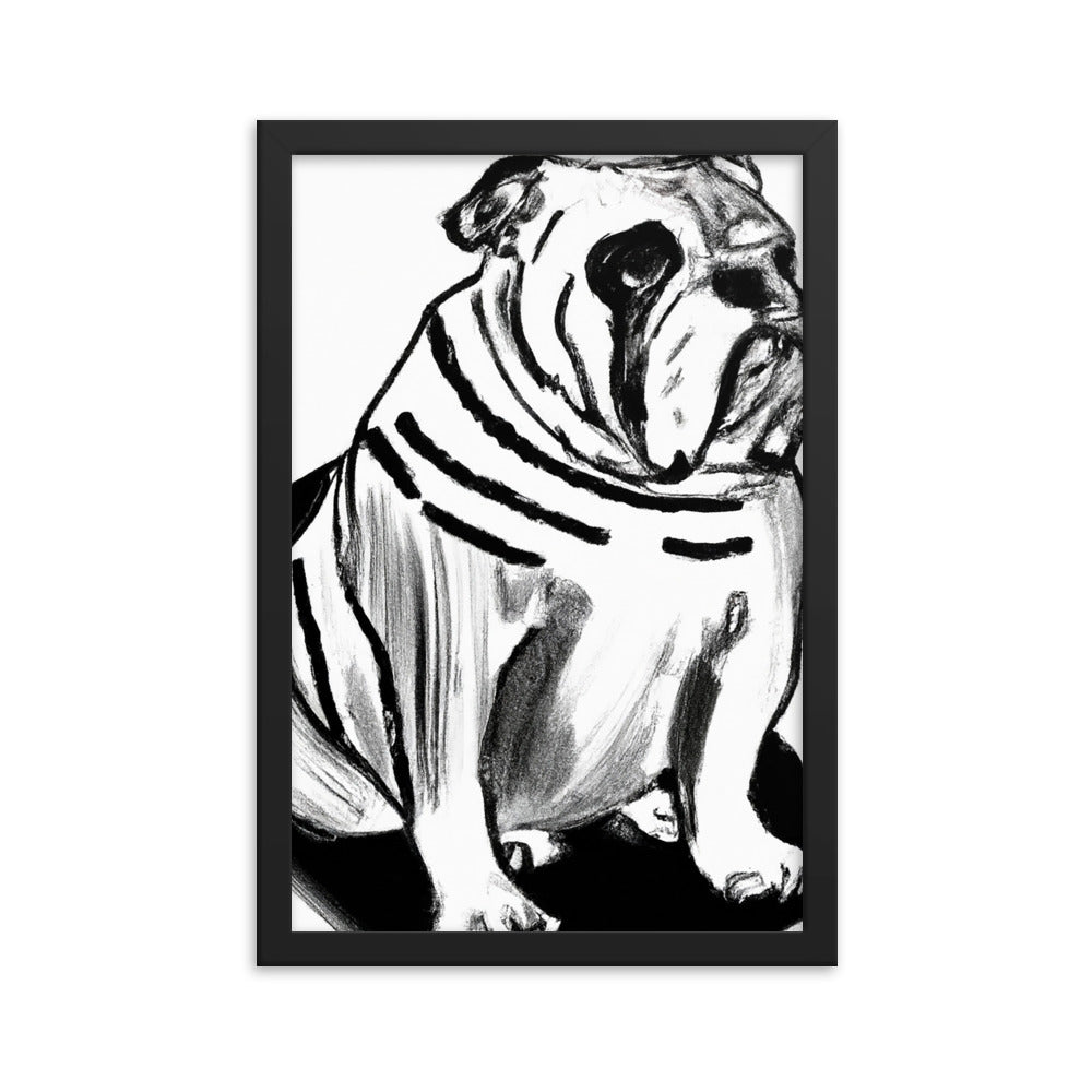 Bulldog Framed matte paper poster