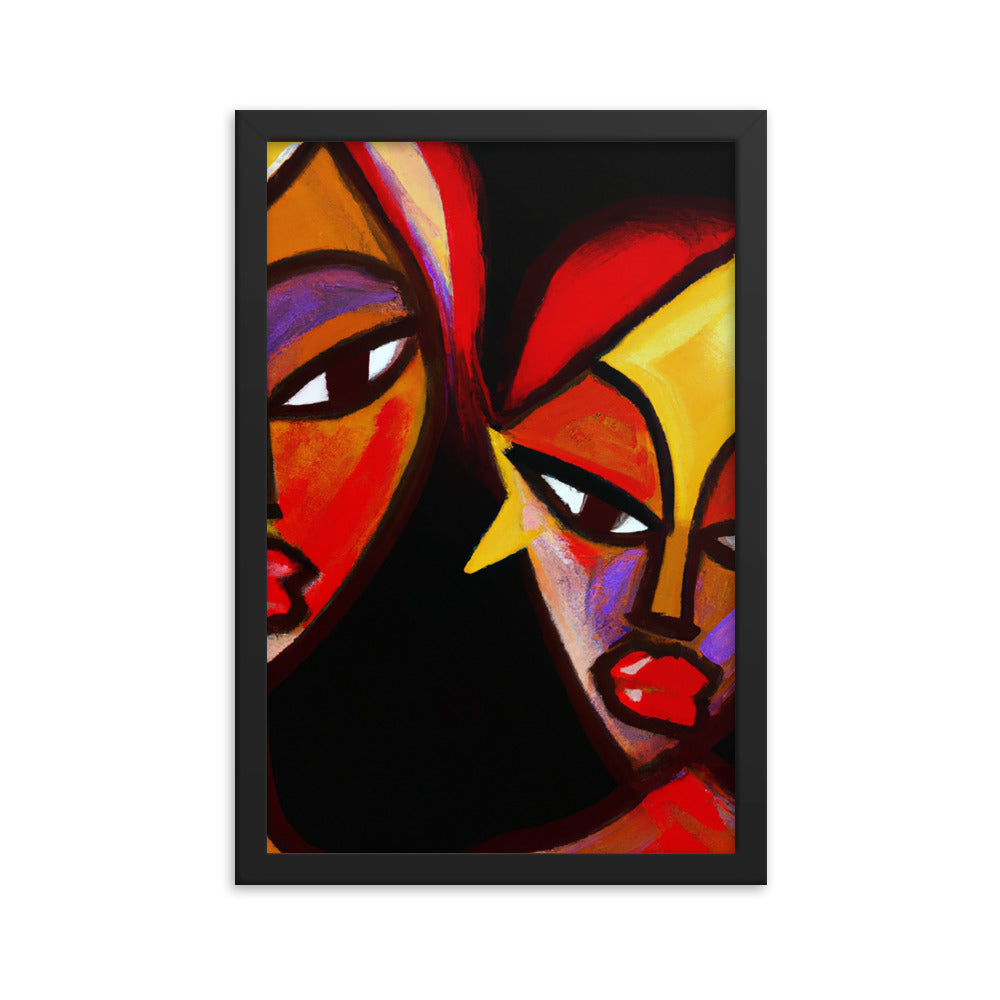 Big Sister Little Sister Framed matte paper poster