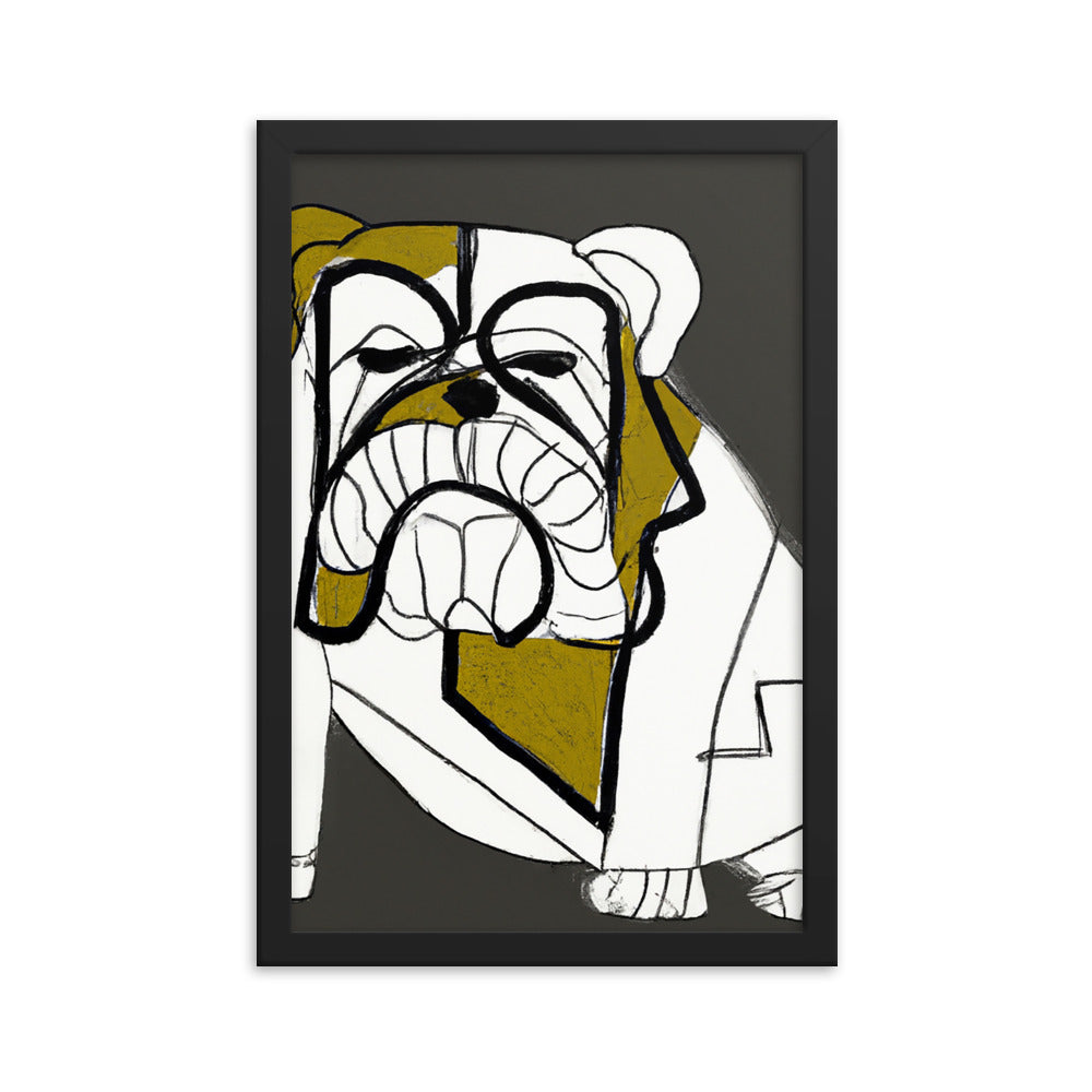 English Bulldog Framed matte paper poster