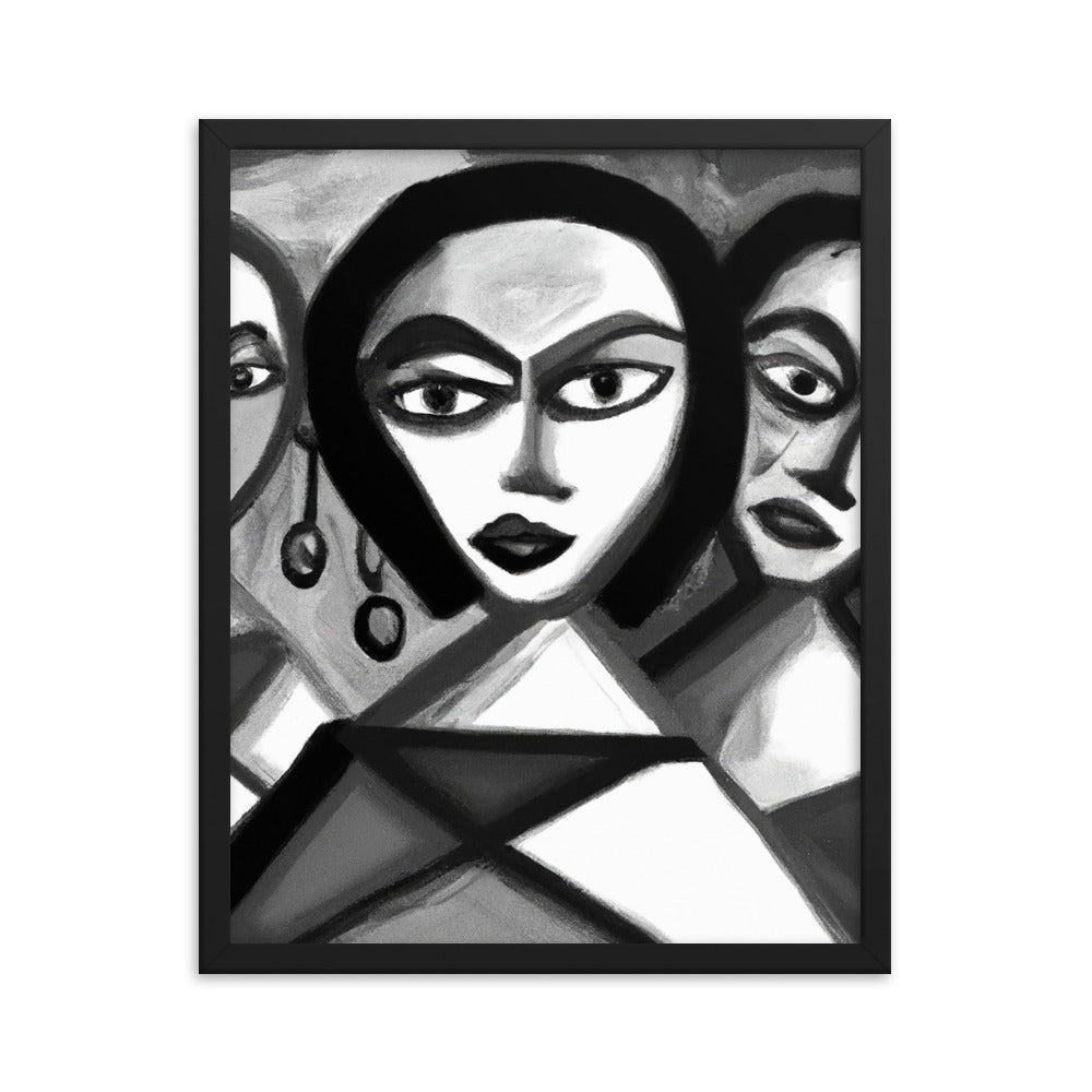 Melting Sisters Framed matte paper poster