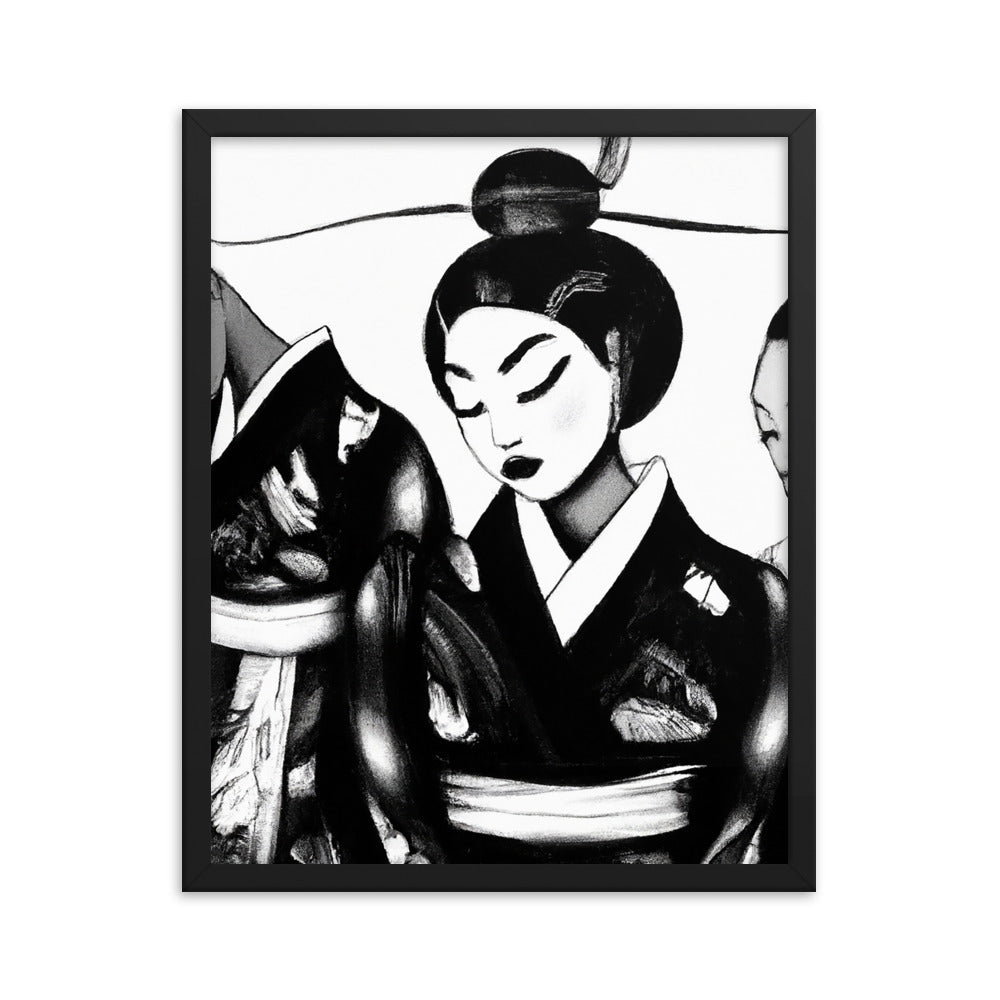 Ukiyo-e Framed matte paper poster