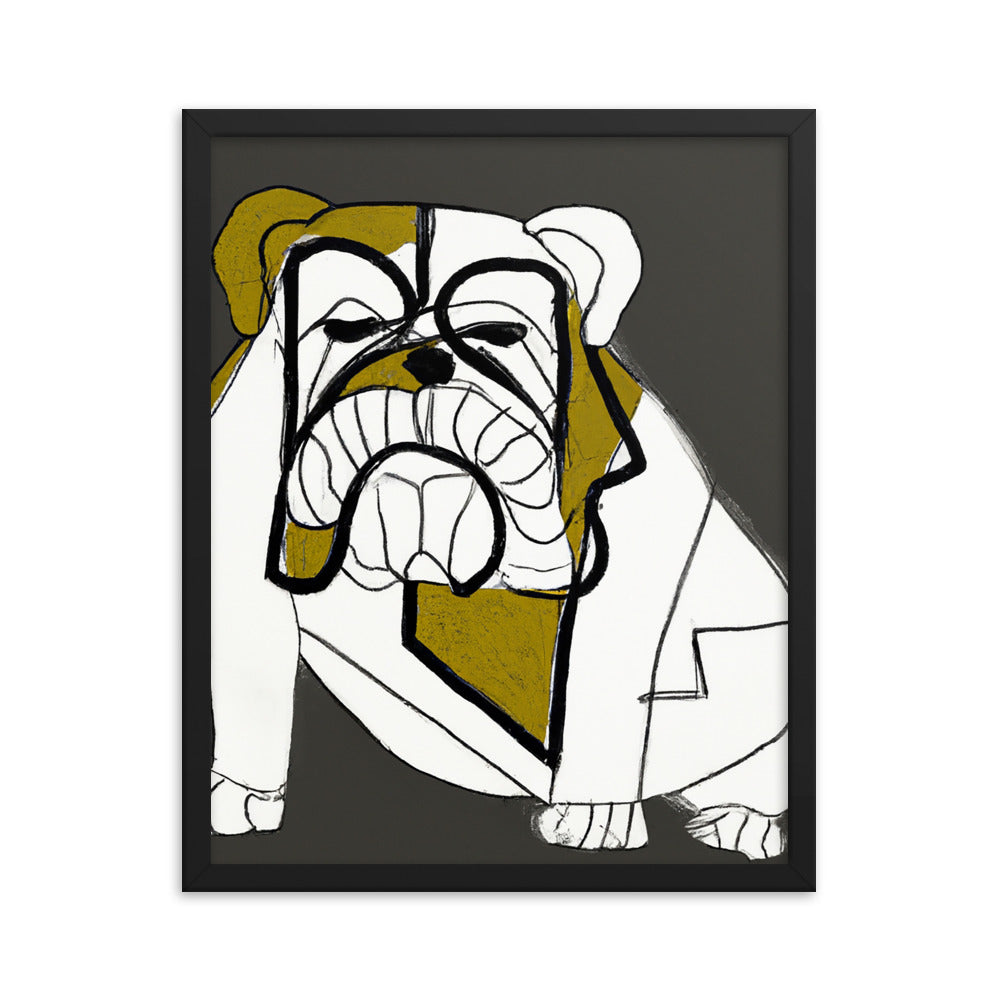 English Bulldog Framed matte paper poster