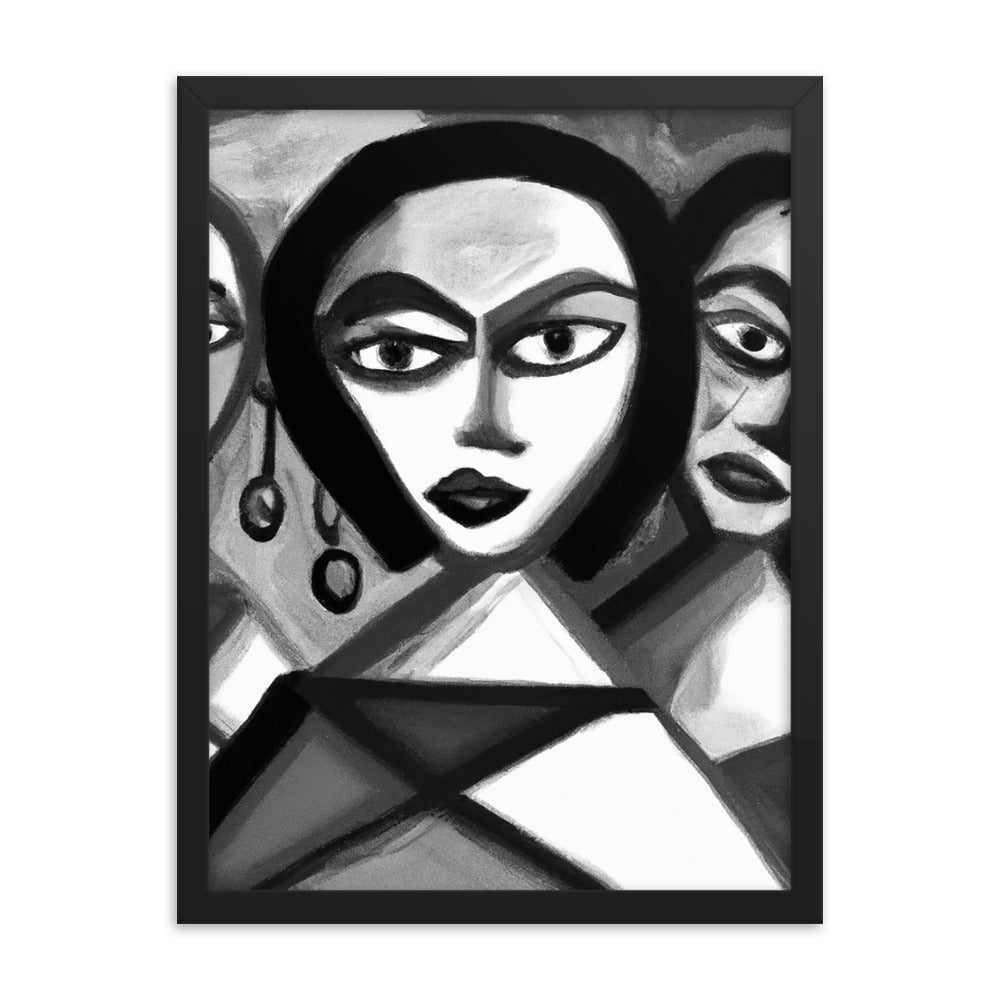 Melting Sisters Framed matte paper poster