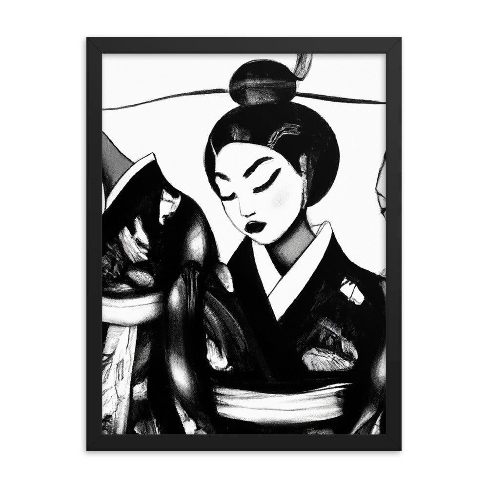 Ukiyo-e Framed matte paper poster