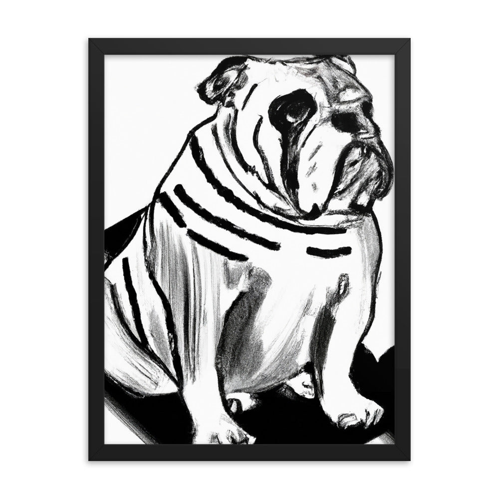 Bulldog Framed matte paper poster