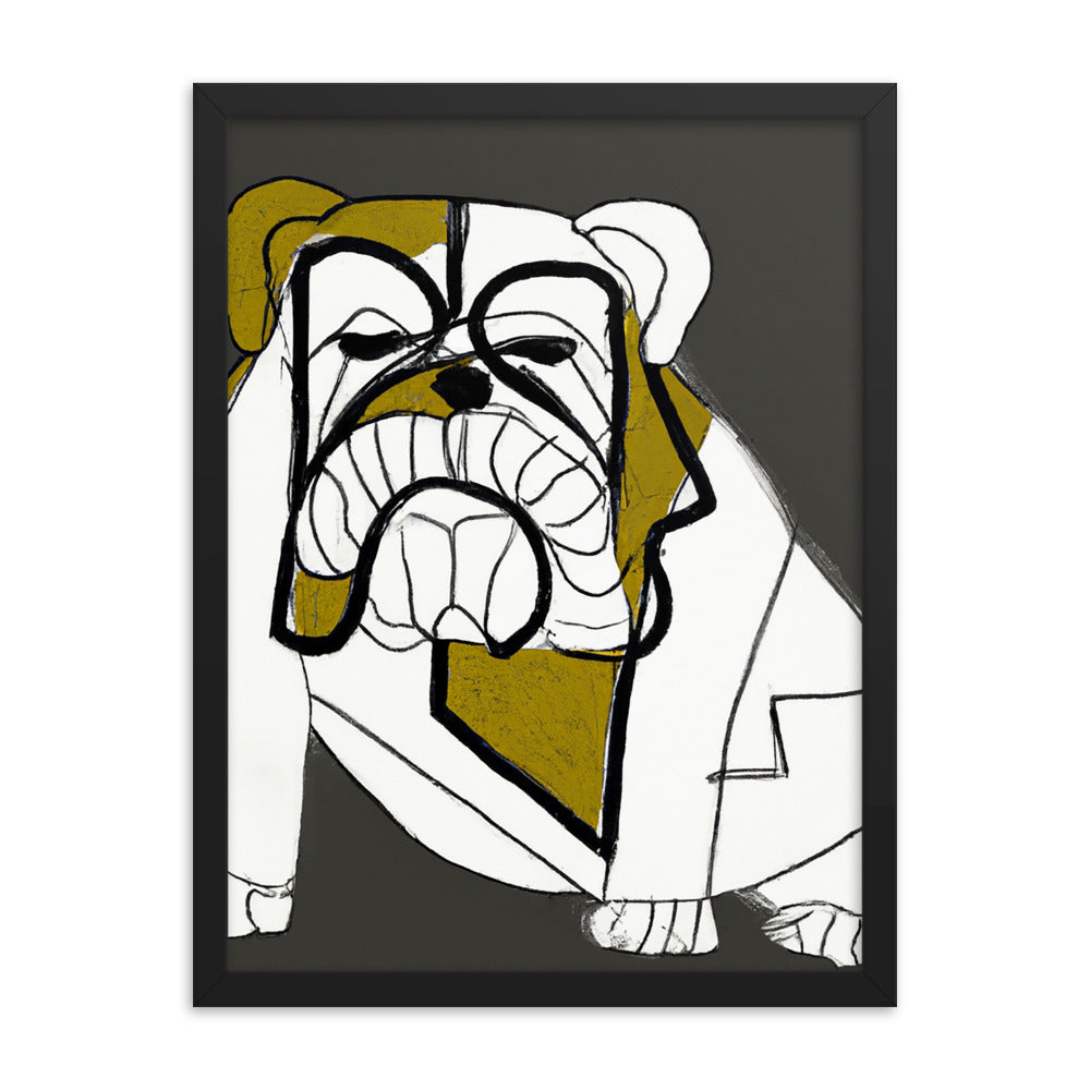 English Bulldog Framed matte paper poster