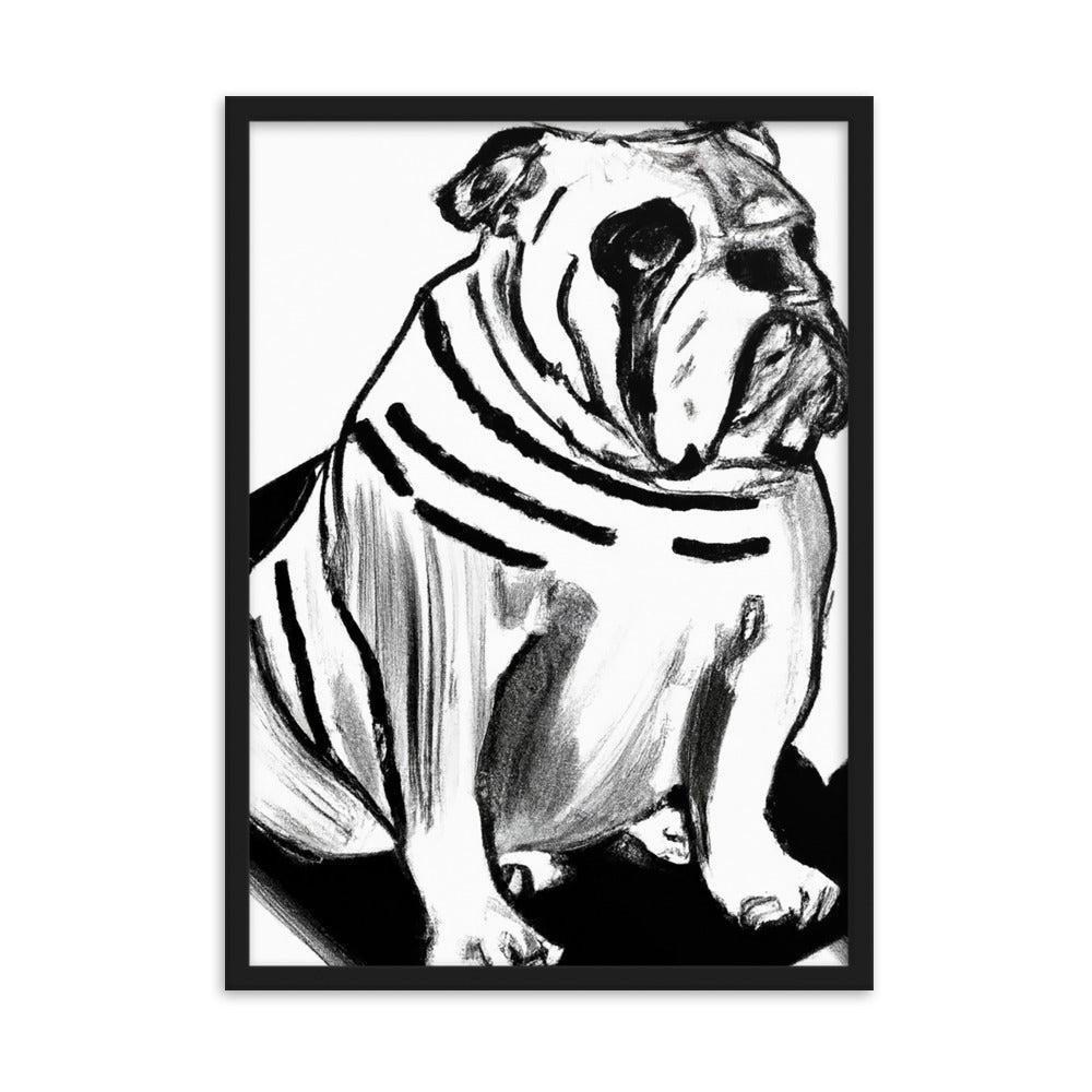 Bulldog Framed matte paper poster