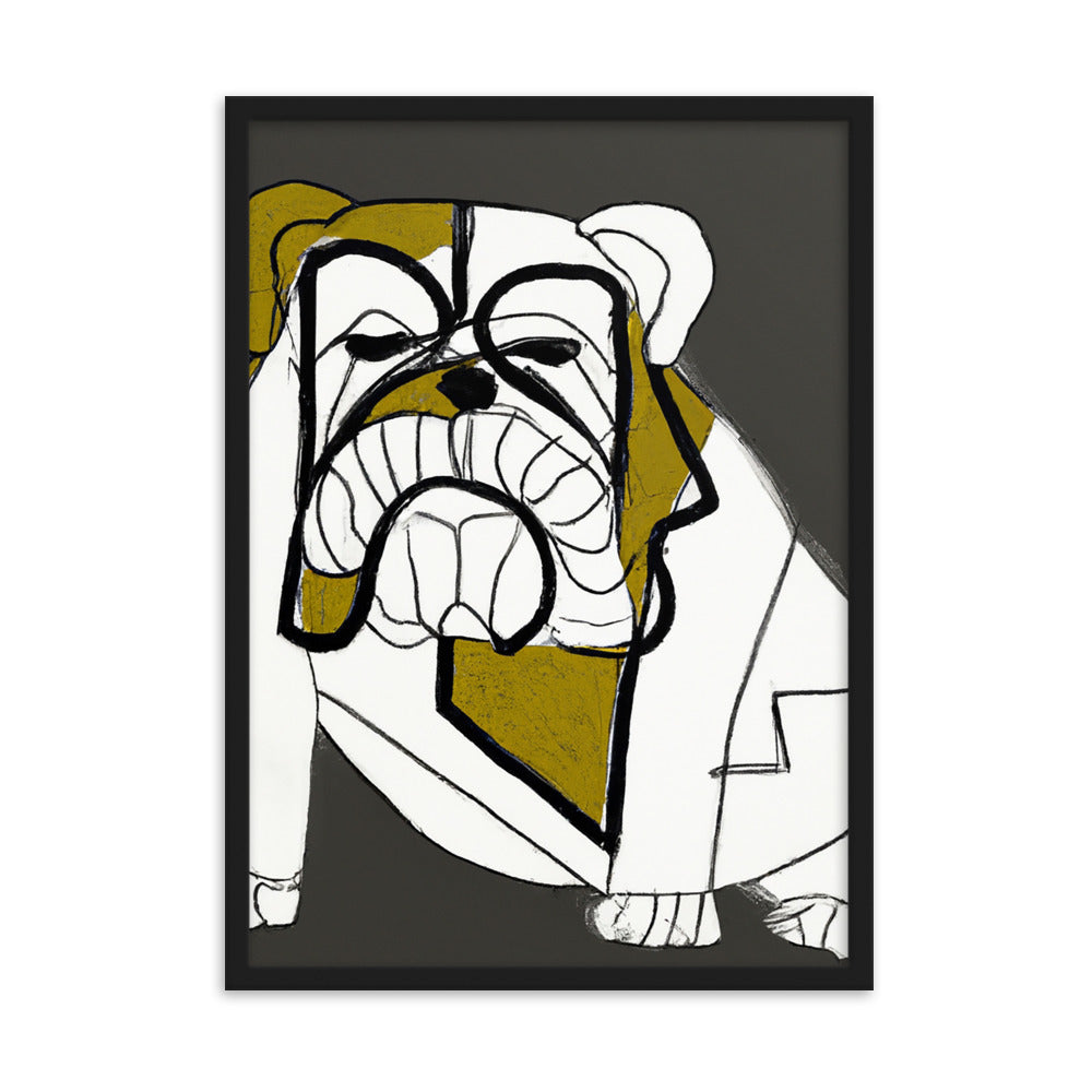 English Bulldog Framed matte paper poster