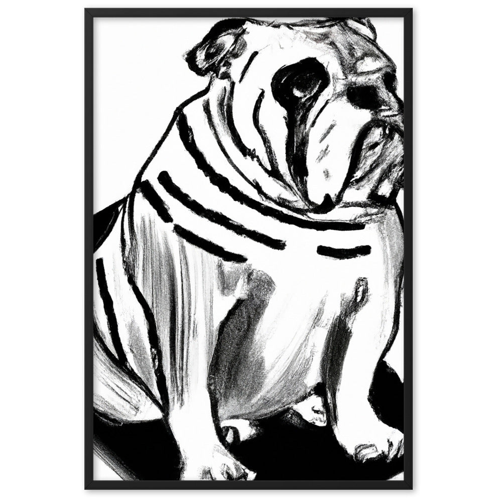 Bulldog Framed matte paper poster