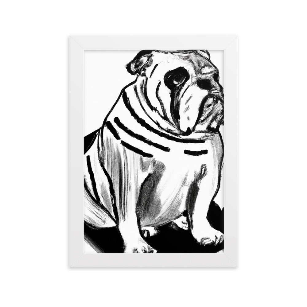 Bulldog Framed matte paper poster