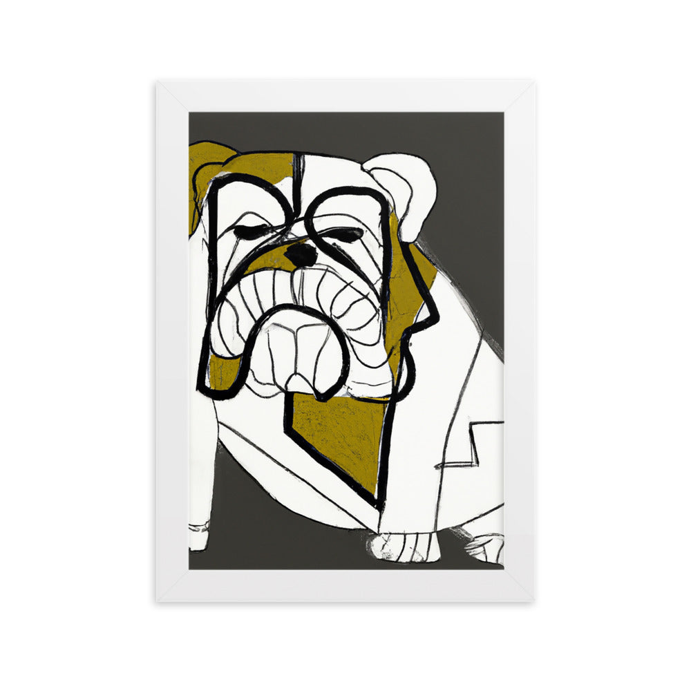 English Bulldog Framed matte paper poster