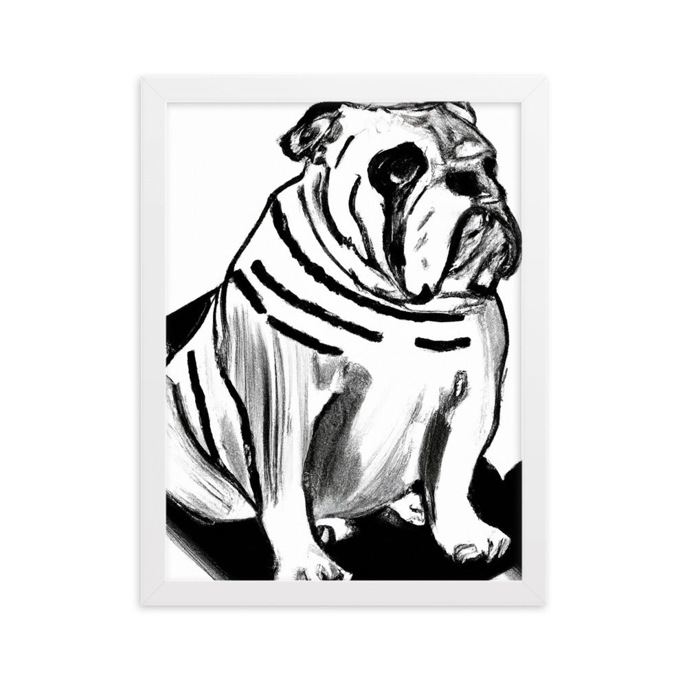 Bulldog Framed matte paper poster