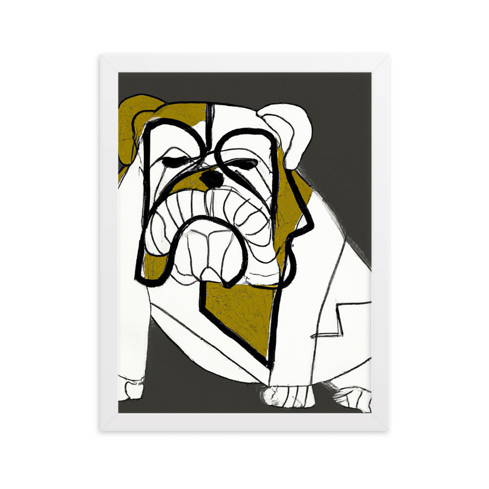 English Bulldog Framed matte paper poster