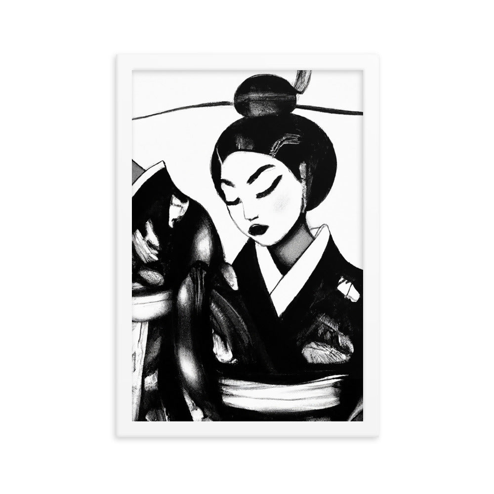 Ukiyo-e Framed matte paper poster