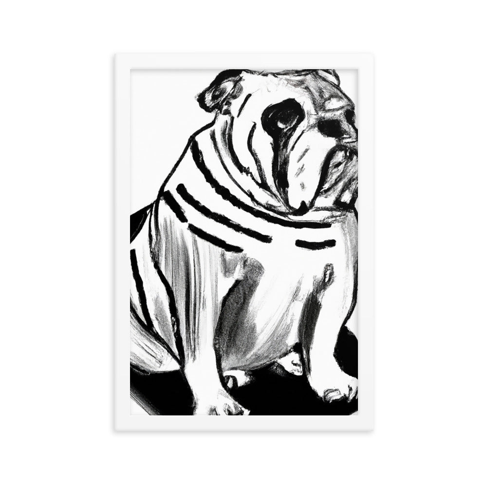 Bulldog Framed matte paper poster