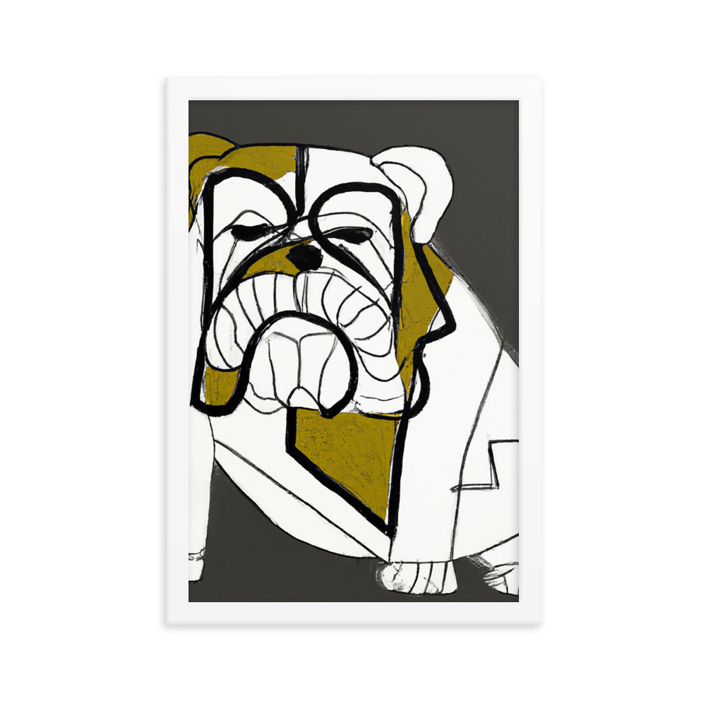 English Bulldog Framed matte paper poster