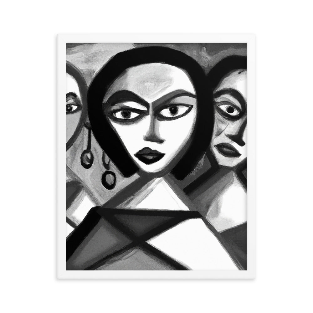 Melting Sisters Framed matte paper poster