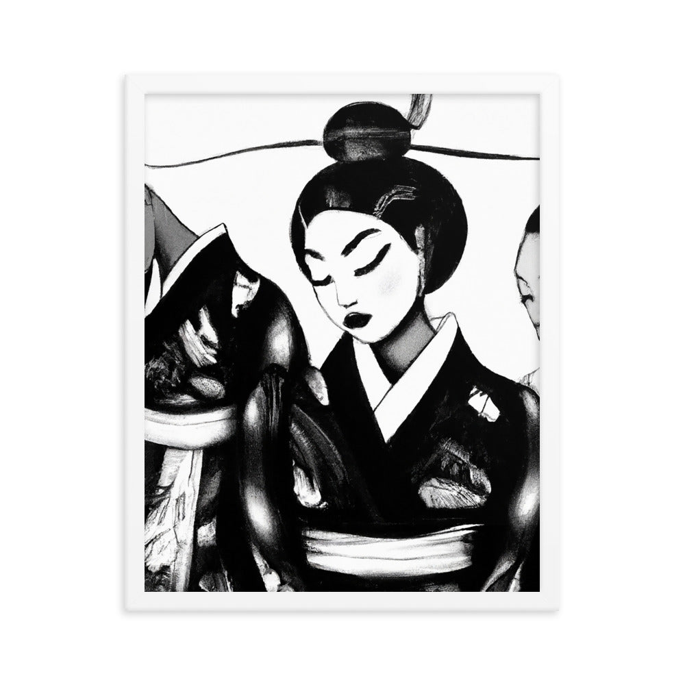 Ukiyo-e Framed matte paper poster