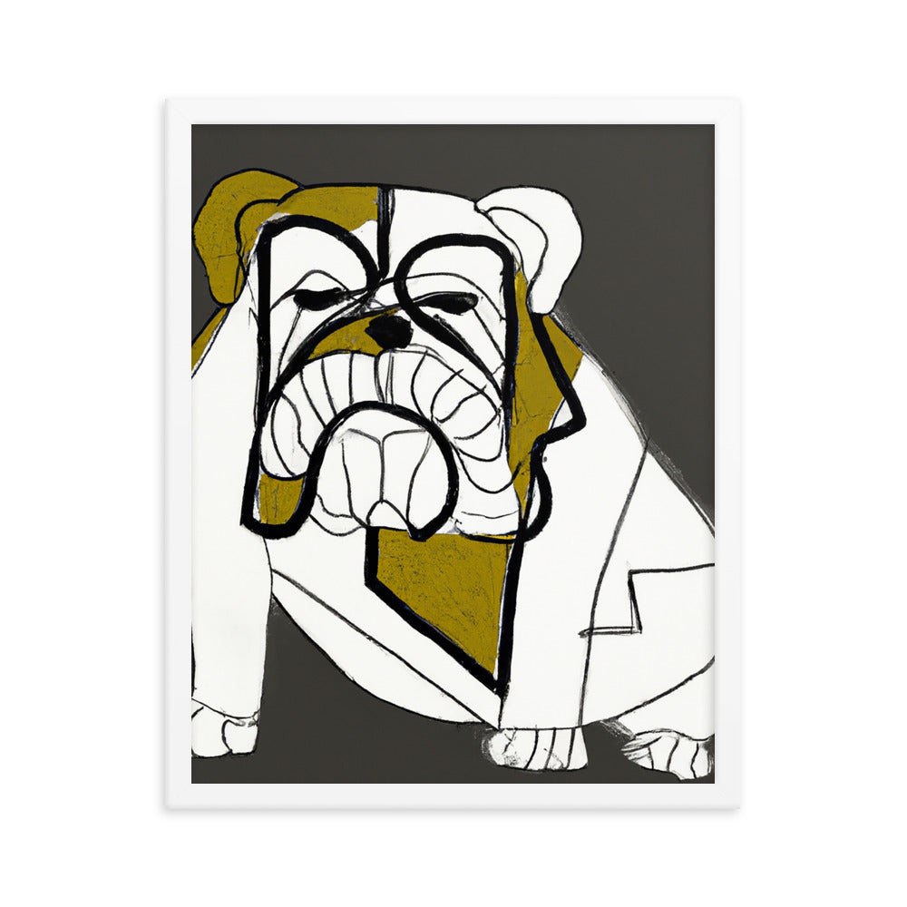 English Bulldog Framed matte paper poster