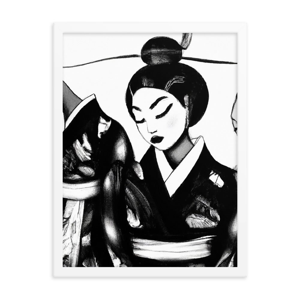 Ukiyo-e Framed matte paper poster