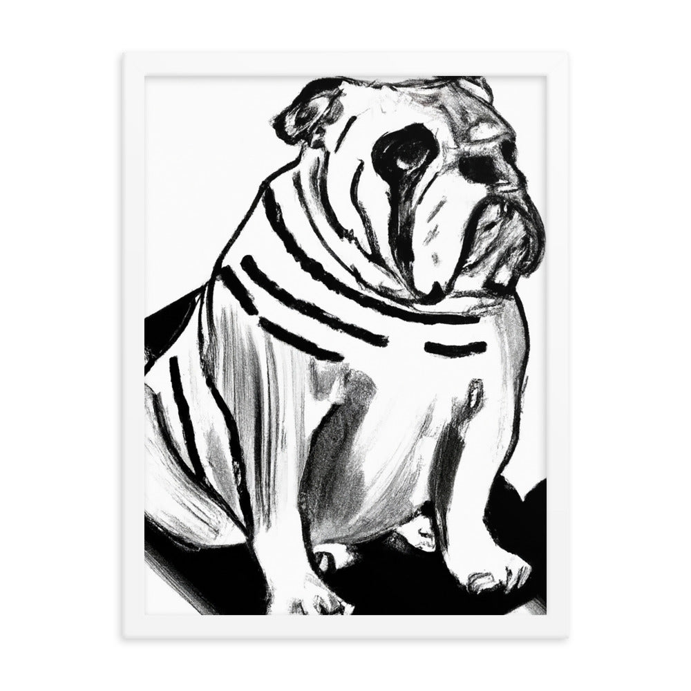 Bulldog Framed matte paper poster