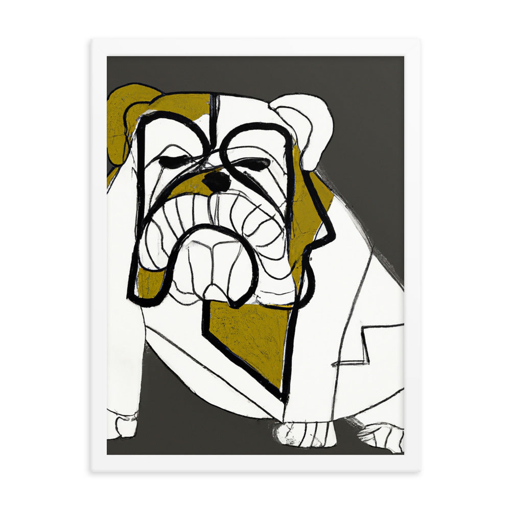 English Bulldog Framed matte paper poster