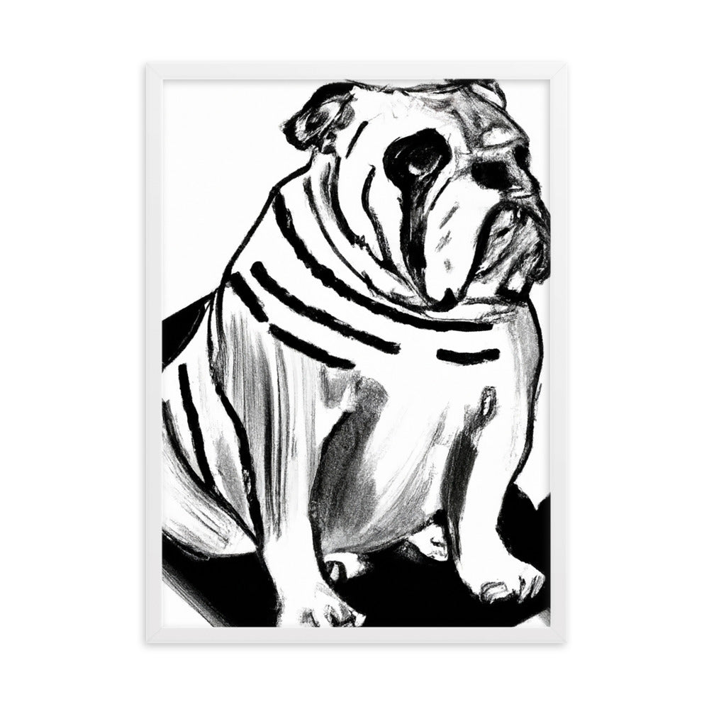 Bulldog Framed matte paper poster