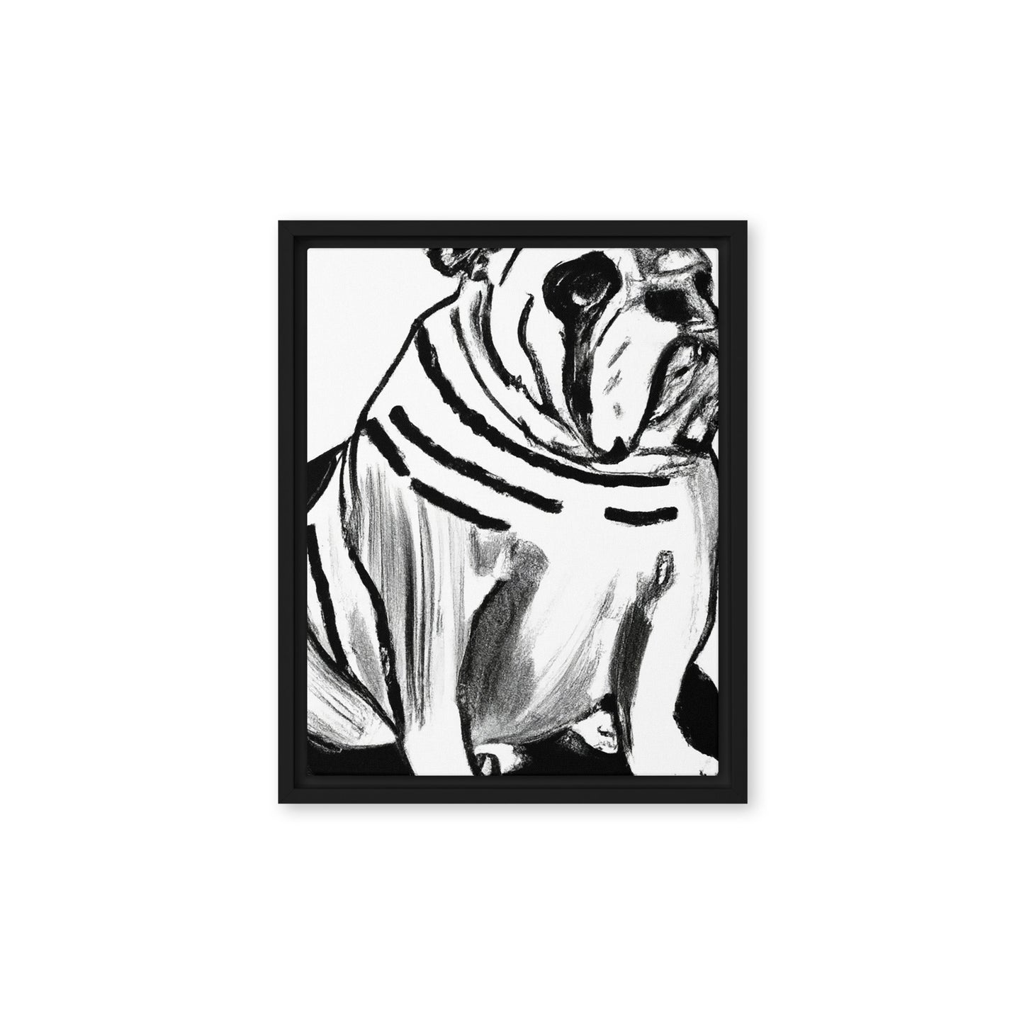 Bulldog Framed canvas