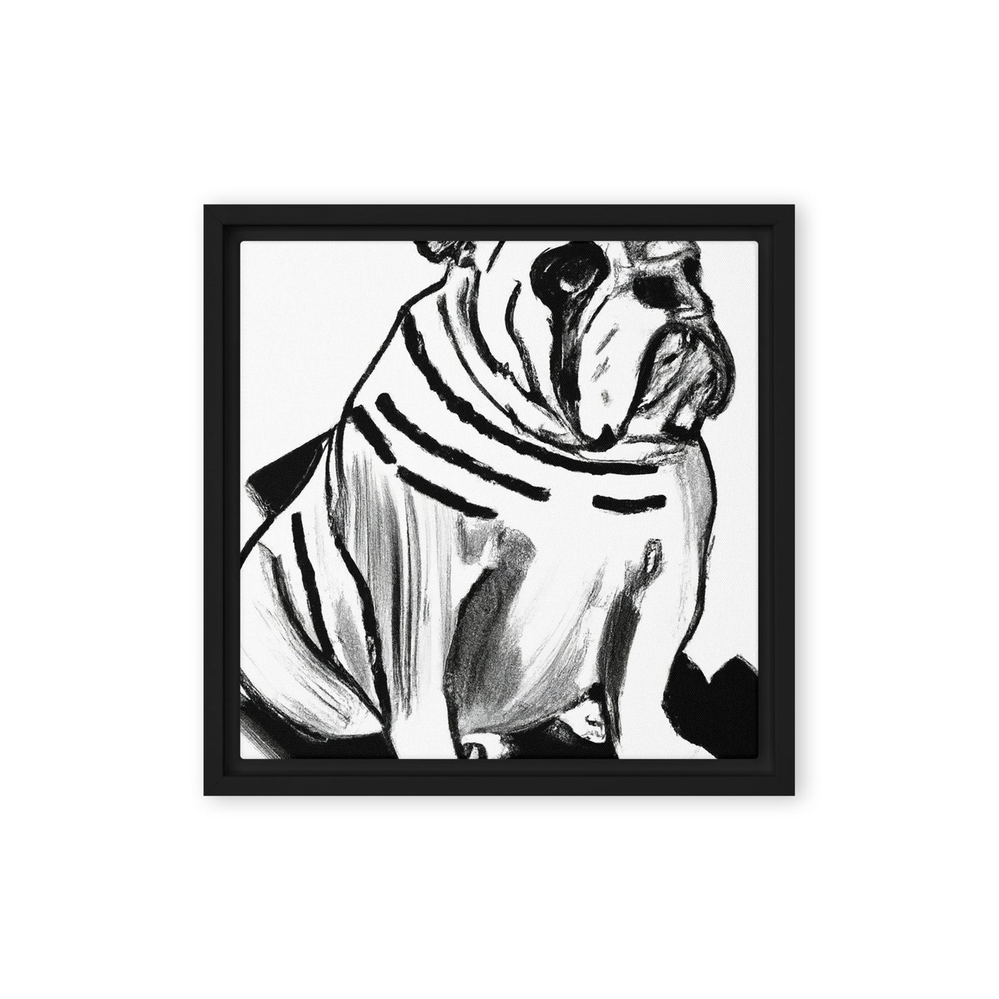 Bulldog Framed canvas