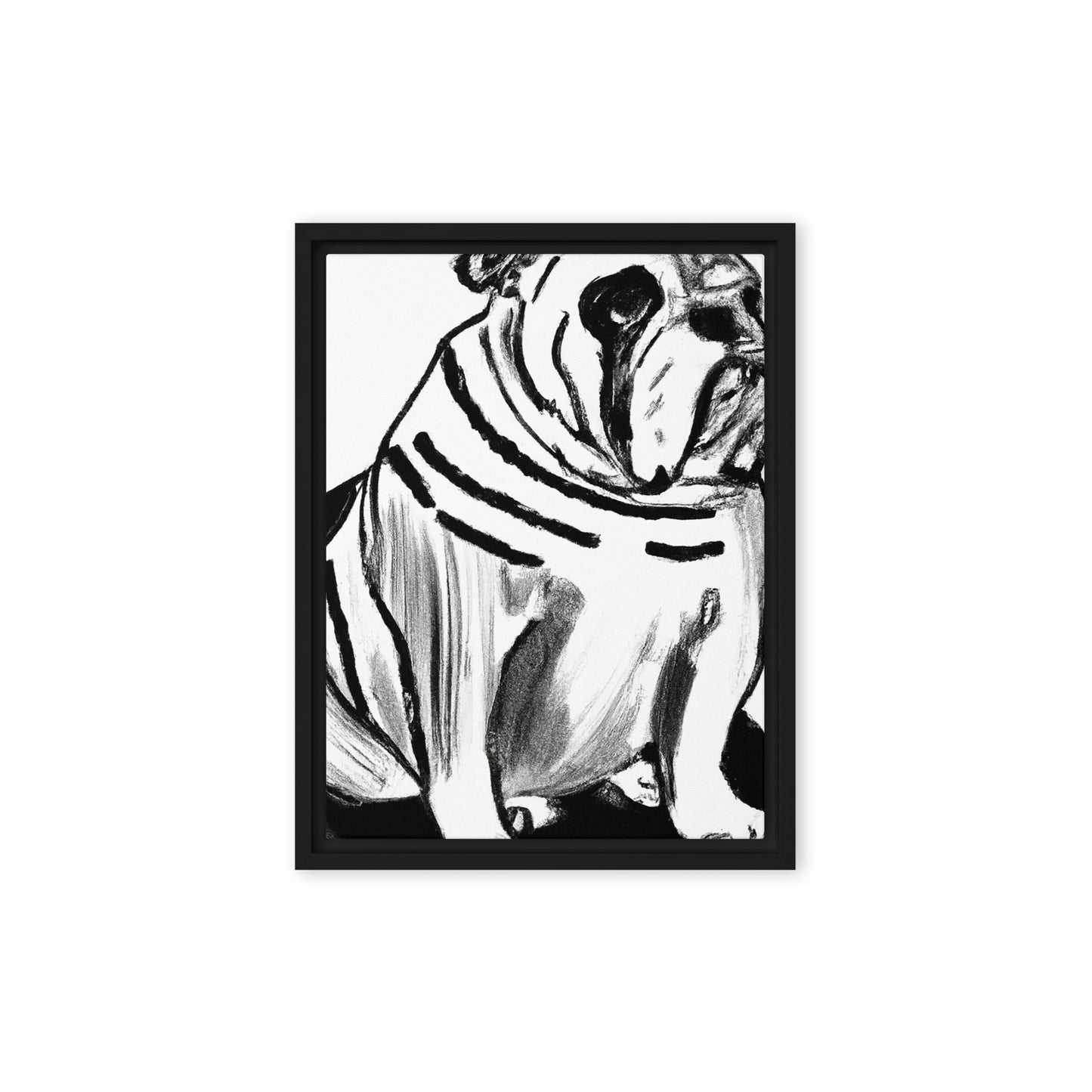 Bulldog Framed canvas