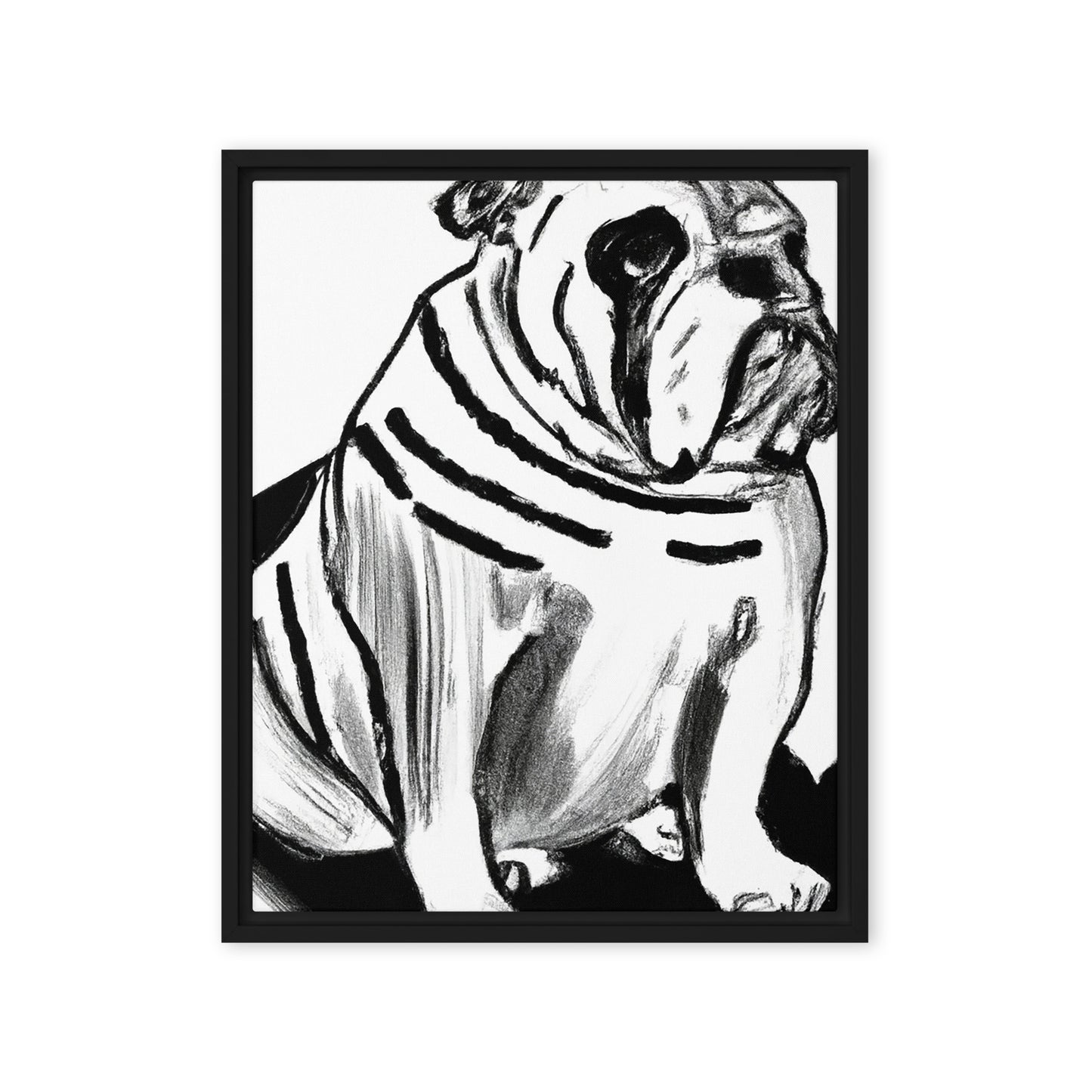 Bulldog Framed canvas