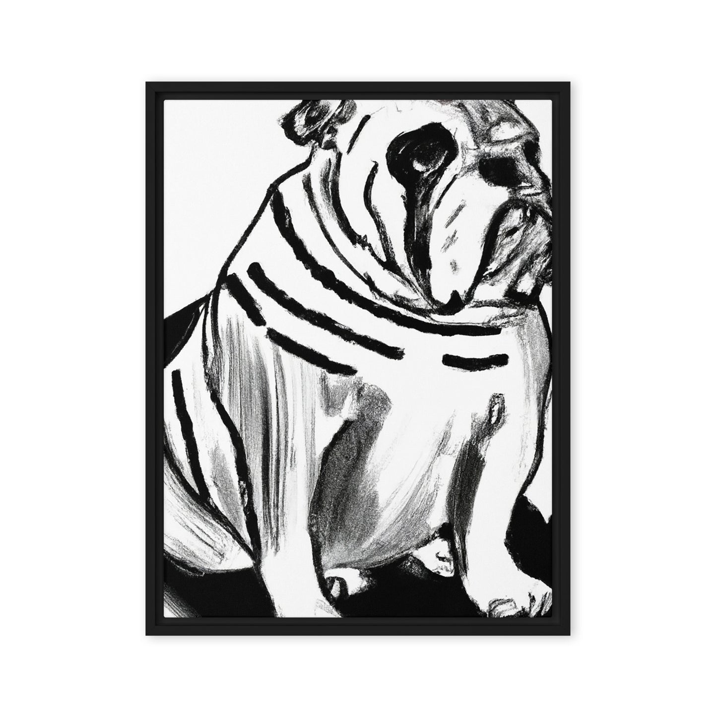 Bulldog Framed canvas