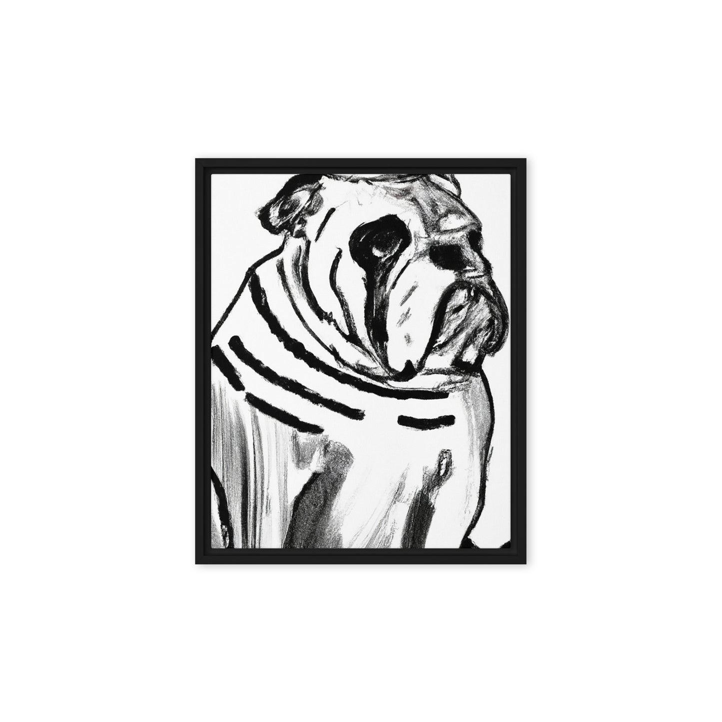 Bulldog Framed canvas