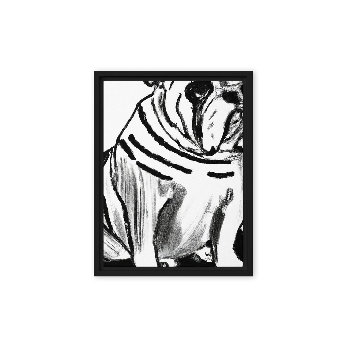 Bulldog Framed canvas