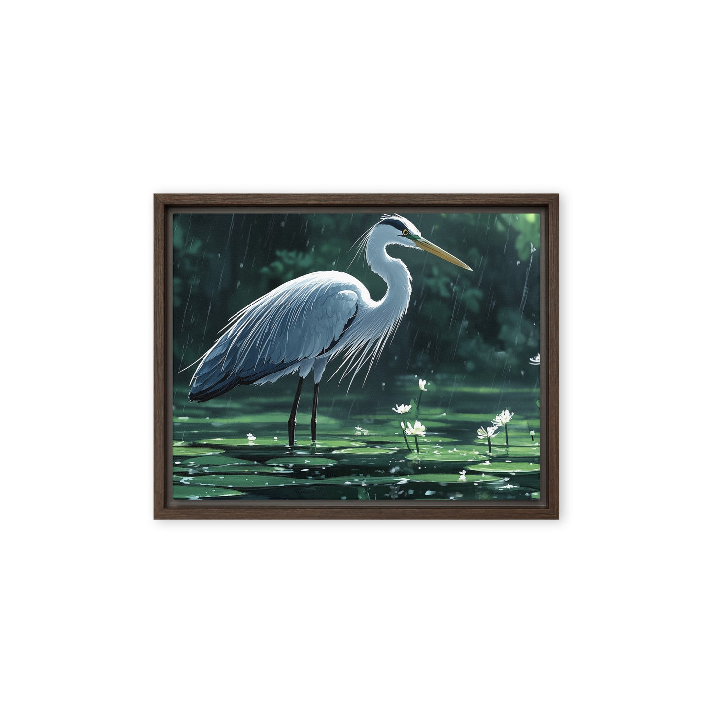 Heron Framed canvas