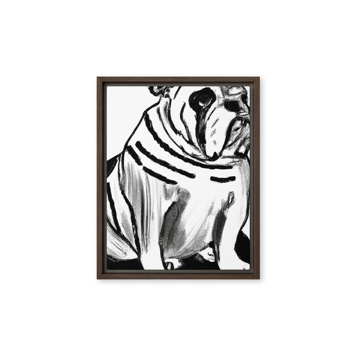 Bulldog Framed canvas