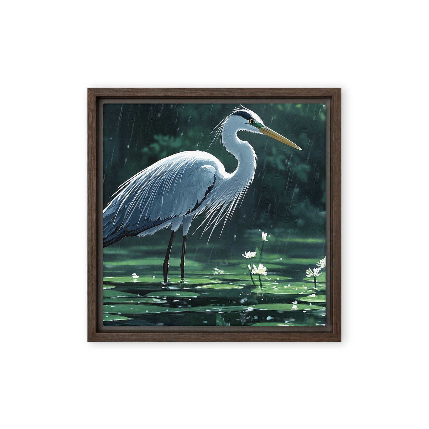 Heron Framed canvas