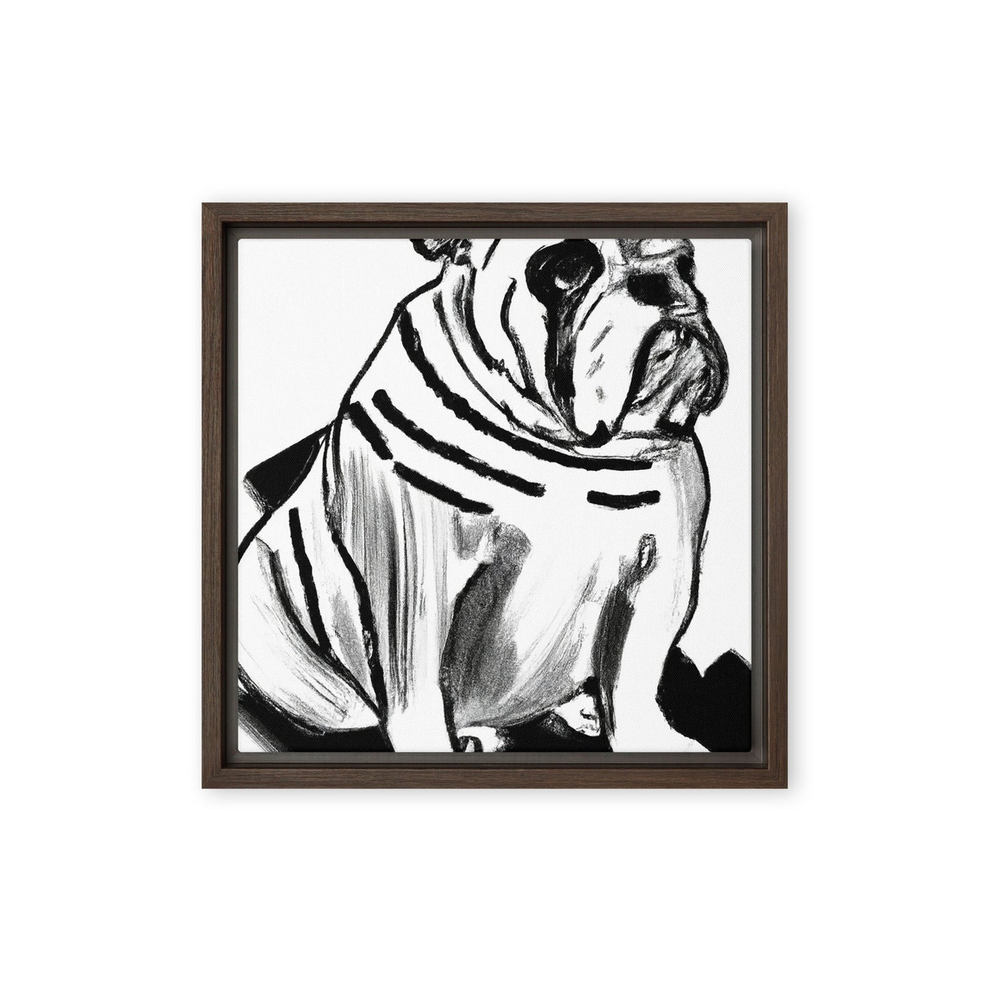 Bulldog Framed canvas