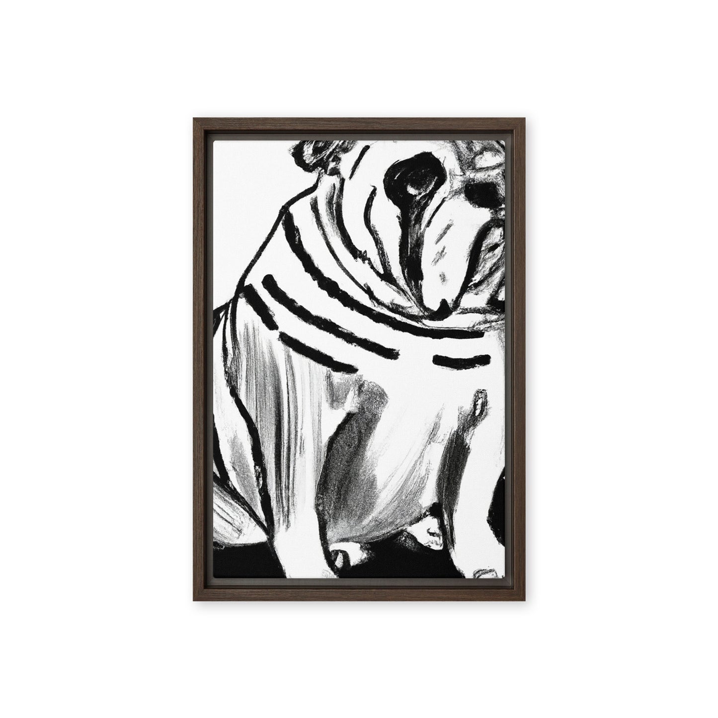 Bulldog Framed canvas