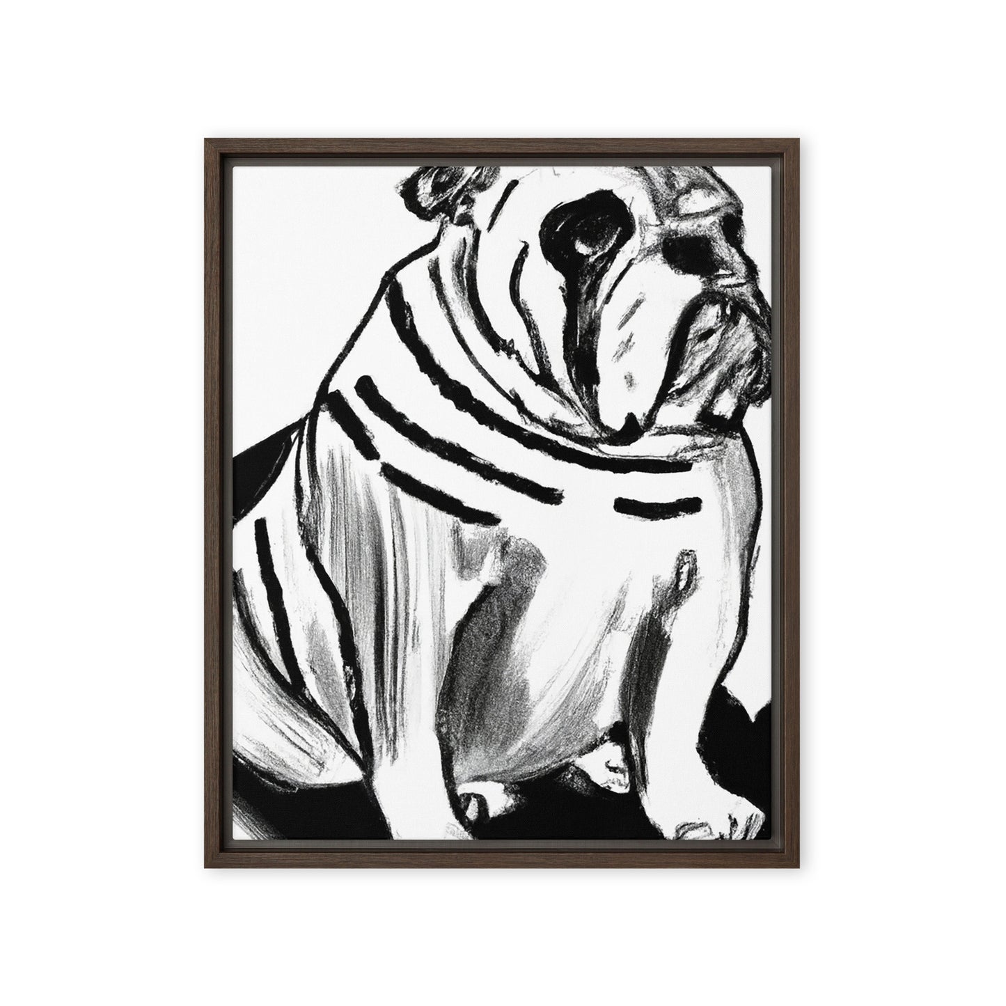 Bulldog Framed canvas