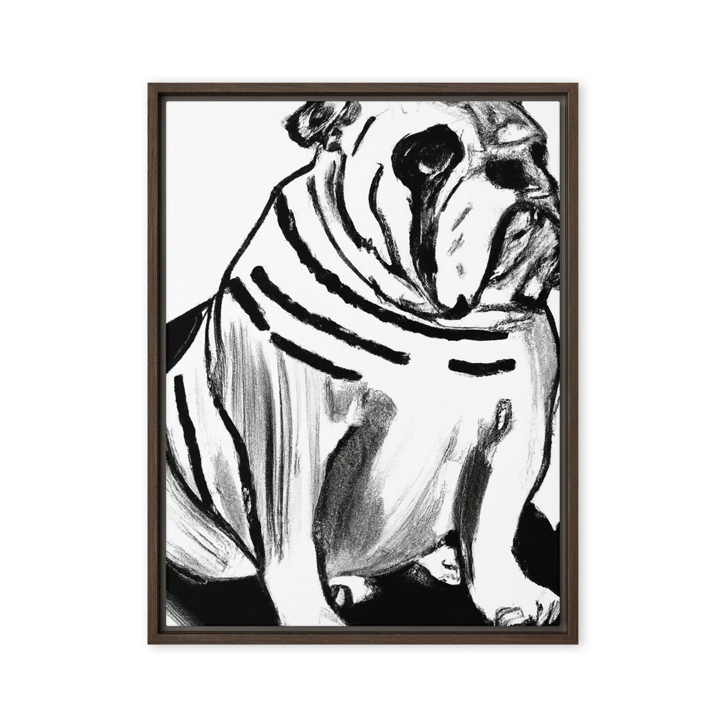 Bulldog Framed canvas