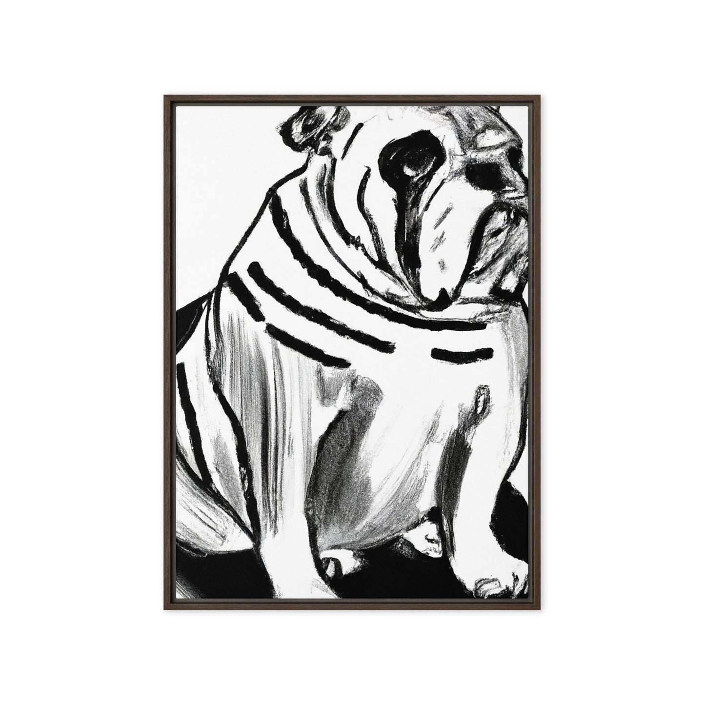 Bulldog Framed canvas